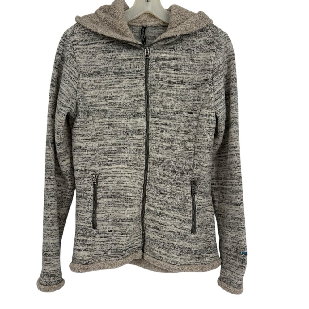 KUHL Full Zip Alaska Hoodie Sweatshirt Jacket Heather Gray Size S Sweater Women